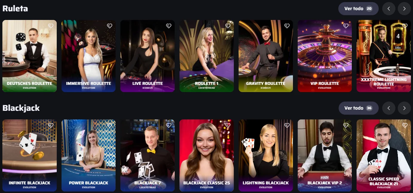 BDM Bet Casino Live con ruleta, blackjack y mesas en vivo